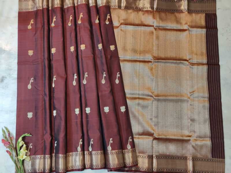 Chocolate brown Samradhi pure Mulberry silk collection