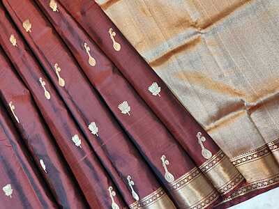 Chocolate brown Samradhi pure Mulberry silk collection