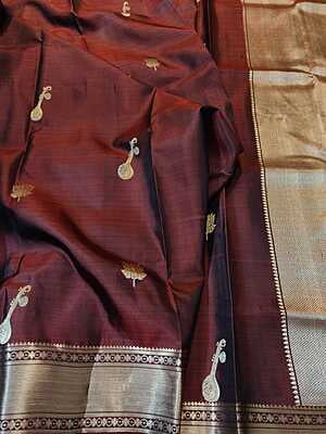 Chocolate brown Samradhi pure Mulberry silk collection