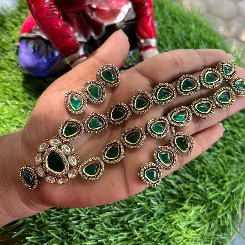 Rosegold fancy ruby neckpiece - Pastel green