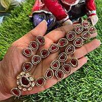 Rosegold fancy ruby neckpiece - Pastel green