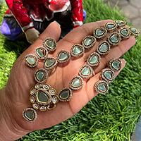 Rosegold fancy ruby neckpiece - Pastel green