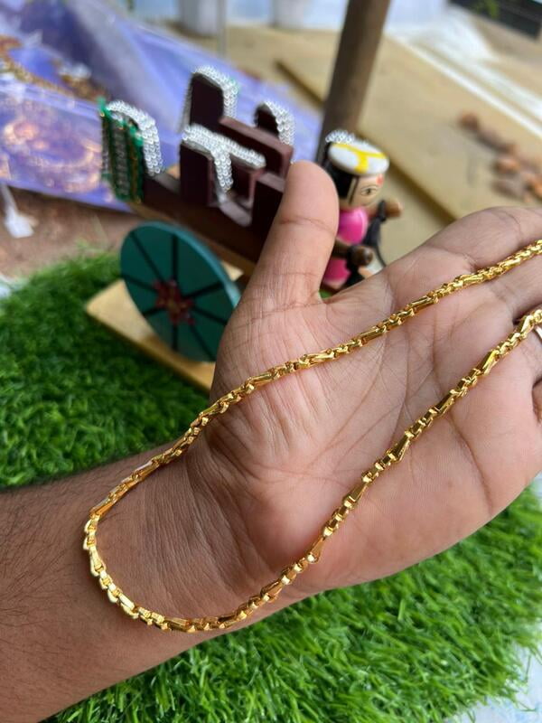 Trendy design premium quality one gram micro gold chain