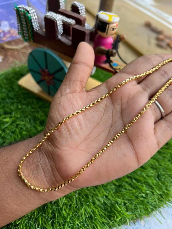 one gram gold finished regular wear trendy chain