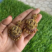 Antic Lakshmi pink ruby stone  Neckpiece with Earing