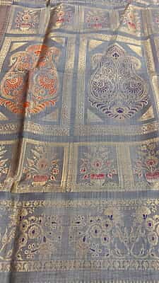 Grey color golani buta mulberry silk revival swarnachari Grey color golani buta mulberry silk revival swarnachari