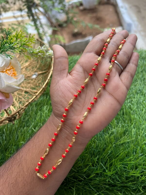 RAGULAR USE CHAIN IN PAVALLAM WITH GOLD