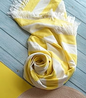 Bamboo Ultra Soft & Thin Turkish Towel- Quick Dry, Super Absorbent, Anti Bacterial, Ideal for Bath,Travel,Gym,Beach,Pool & Yoga (Sunshine Yellow)