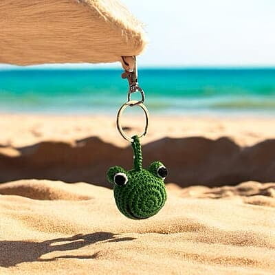 Crochet Frog Keychain