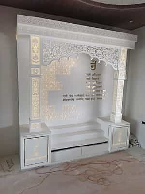Sacred Serenity Full Corian Mandir with Backlight