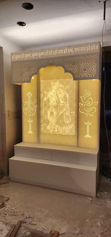 Eternal Bliss Full Corian Mandir with Backlight