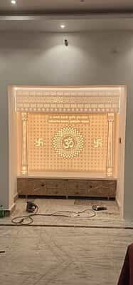 Radiant Harmony Full Corian Mandir with Backlight Radiant Harmony Full Corian Mandir with Backlight