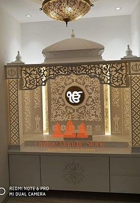 Ek Onkar Full Corian Mandir with Backlight Ek Onkar Full Corian Mandir with Backlight