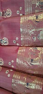 Dusty Rose pure Mulberry silk Swarnachari saree Dusty Rose pure Mulberry silk Swarnachari saree