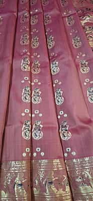 Dusty Rose pure Mulberry silk Swarnachari saree Dusty Rose pure Mulberry silk Swarnachari saree