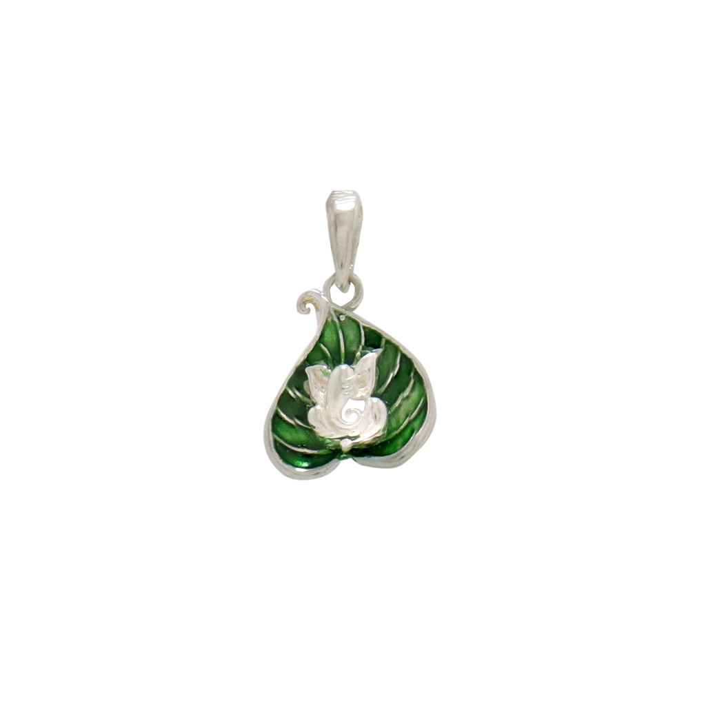 SRIMATHI JEWELLERS 92.5 Silver leaf Ganesh pendant