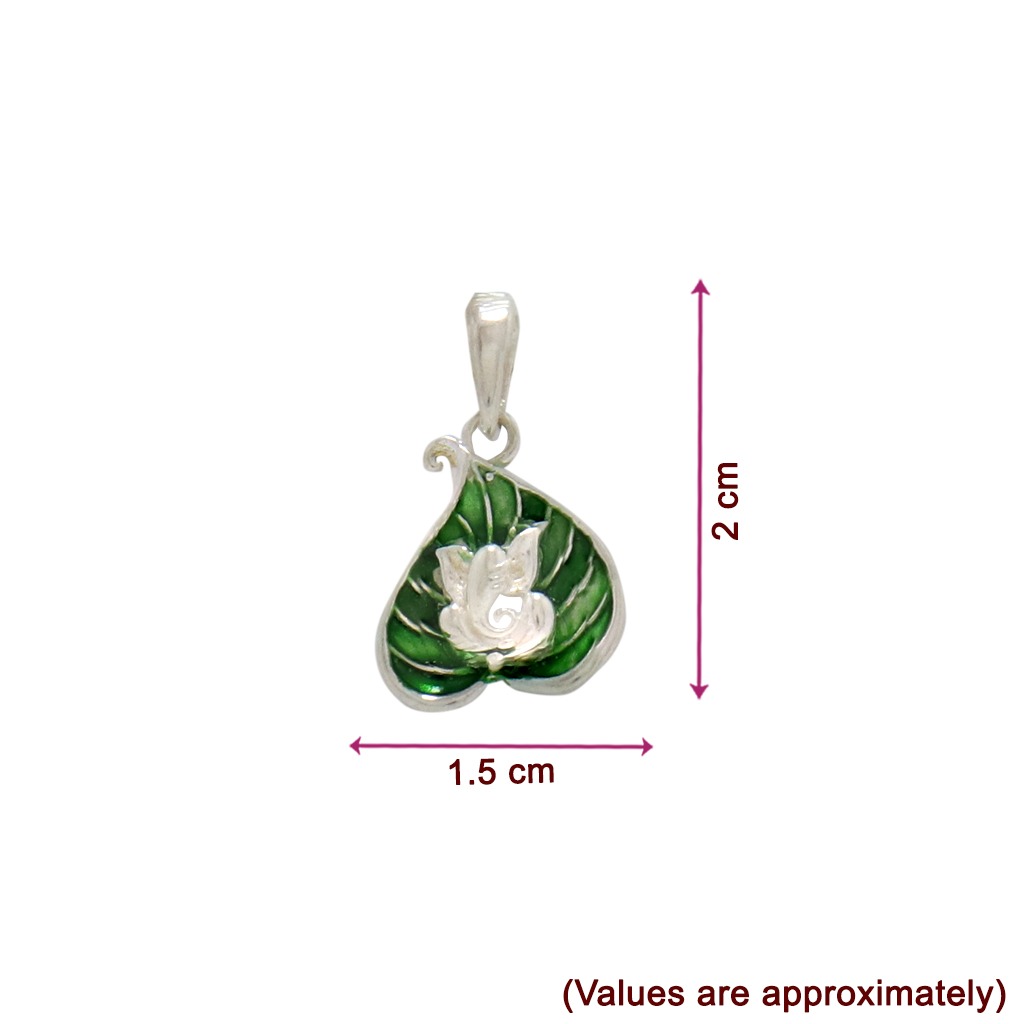 SRIMATHI JEWELLERS 92.5 Silver leaf Ganesh pendant