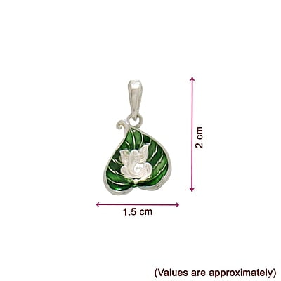 SRIMATHI JEWELLERS 92.5 Silver leaf Ganesh pendant