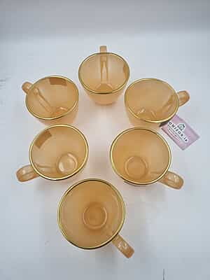 6 Pc. Glass Mug Set Orange 