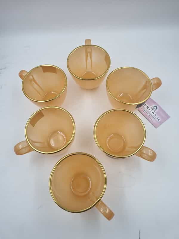 6 Pc. Glass Mug Set Orange 