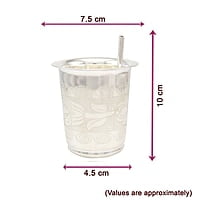 Silver Tumbler , Glass with straw