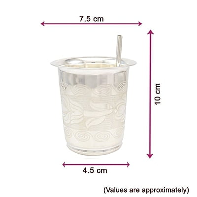 Silver Tumbler , Glass with straw