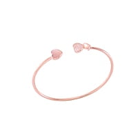 Silver Rose Gold Adjustable Bangle | CZ-Studded 925 Silver