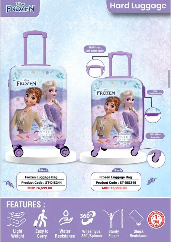 frozen blue luggage trolly