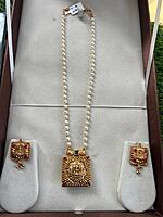 double side unique pendant white pearl chain