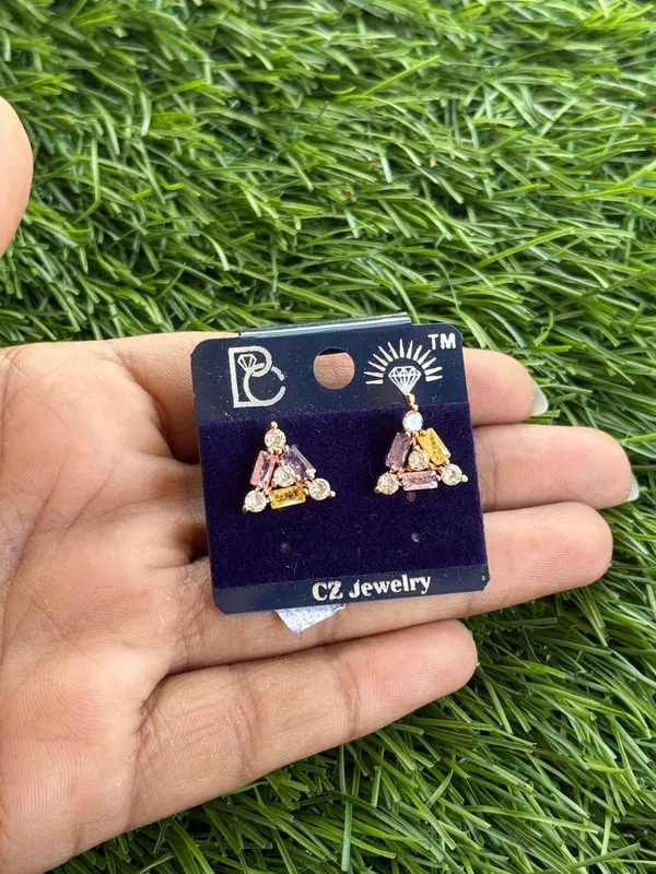 three color with ad stone stud