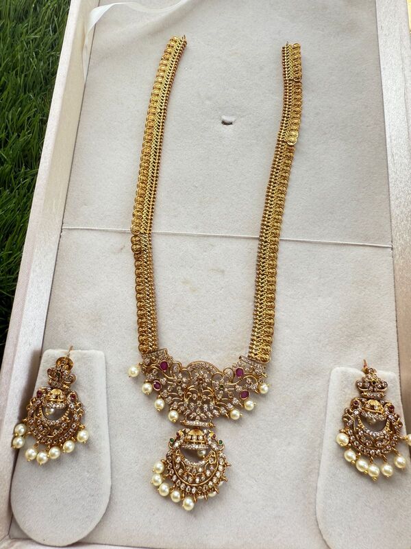 pearl with kasu malai design long haram