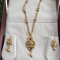 flower & leaf pendant set