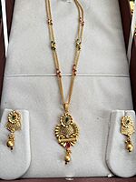 flower & leaf pendant set