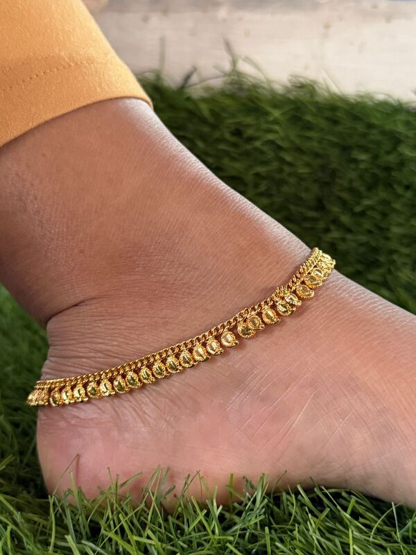 mango design gold anklet