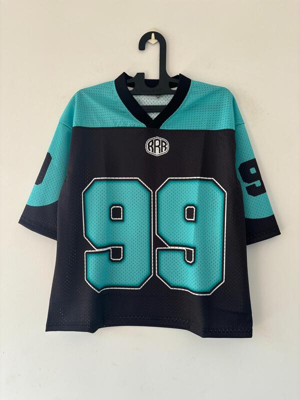 Black and green retro oversized jersey