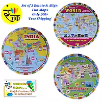 Copy of Rotate & Align Maps (English) -Set of 3 maps- World, India, Maharashtra State
