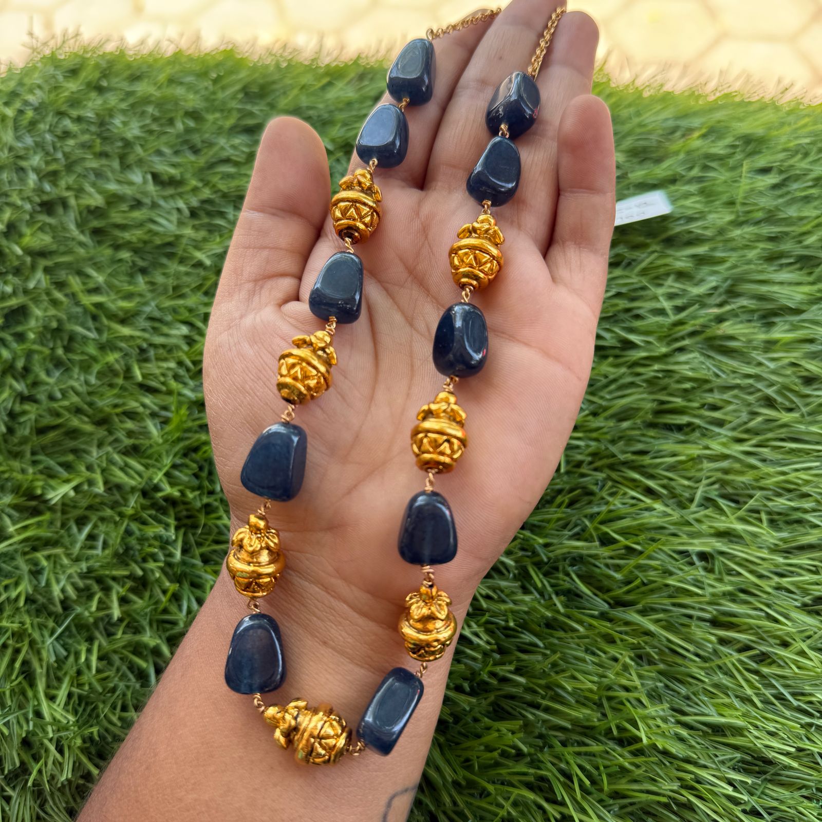 big emerald design bead chain