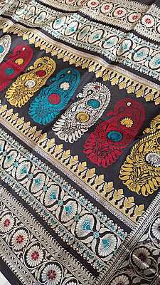 Color Jet Black Revival Baluchari Saree