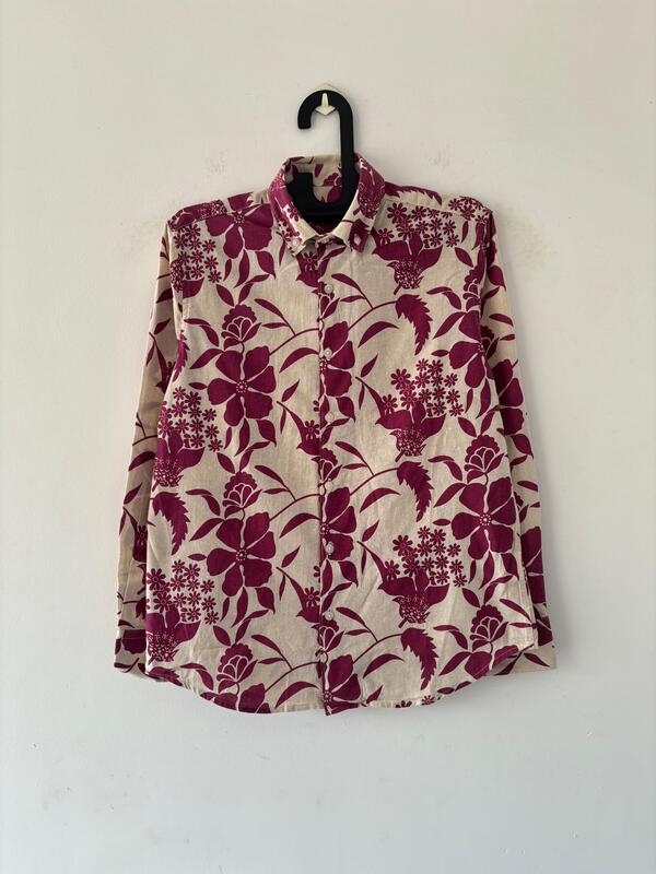 Pink floral printed shirts