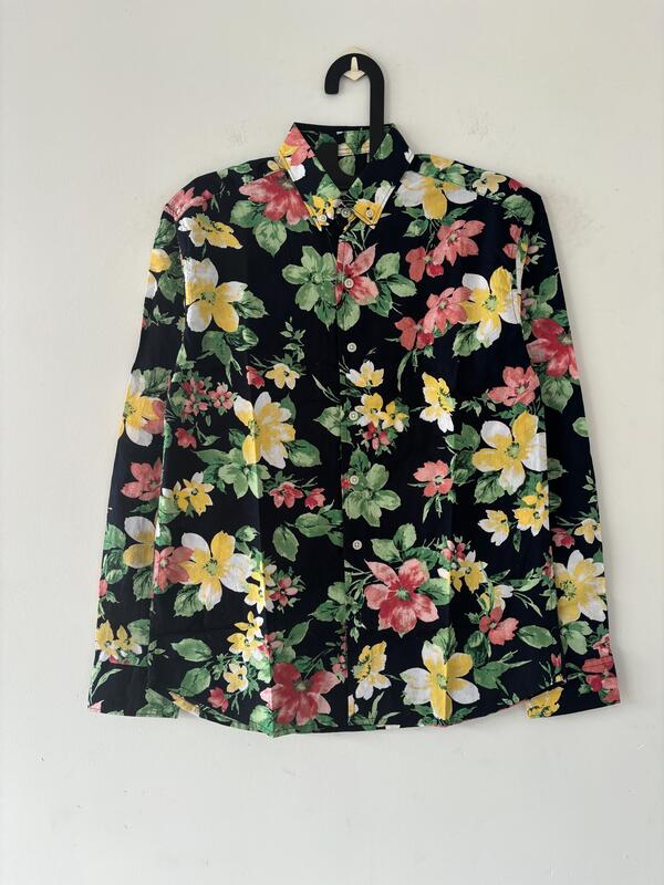 Blue floral printed shirts