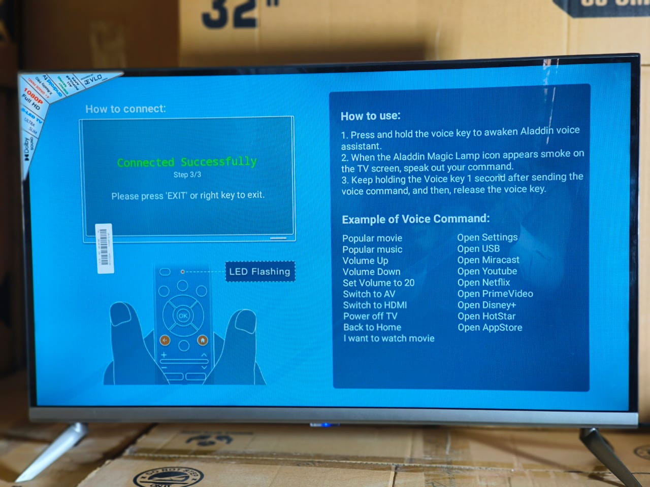 32 inches (Web-OS) OVTV Smart TV with 1 Year Warranty