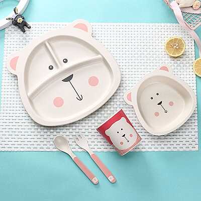 Bamboo Fiber Cartoon Pet/toy meal set for Kids Tableware Bamboo Fiber Cartoon Pet/toy meal set for Kids Tableware