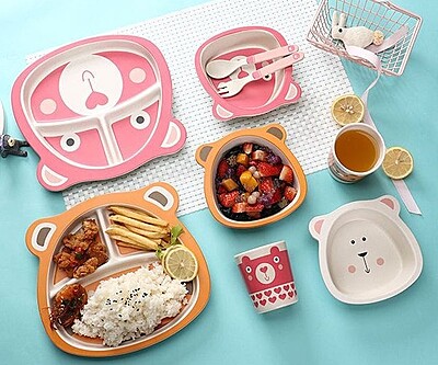 Bamboo Fiber Cartoon Pet/toy meal set for Kids Tableware Bamboo Fiber Cartoon Pet/toy meal set for Kids Tableware
