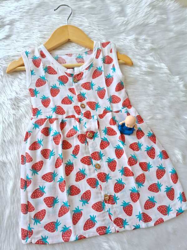 Muslin Frock - Stawberry