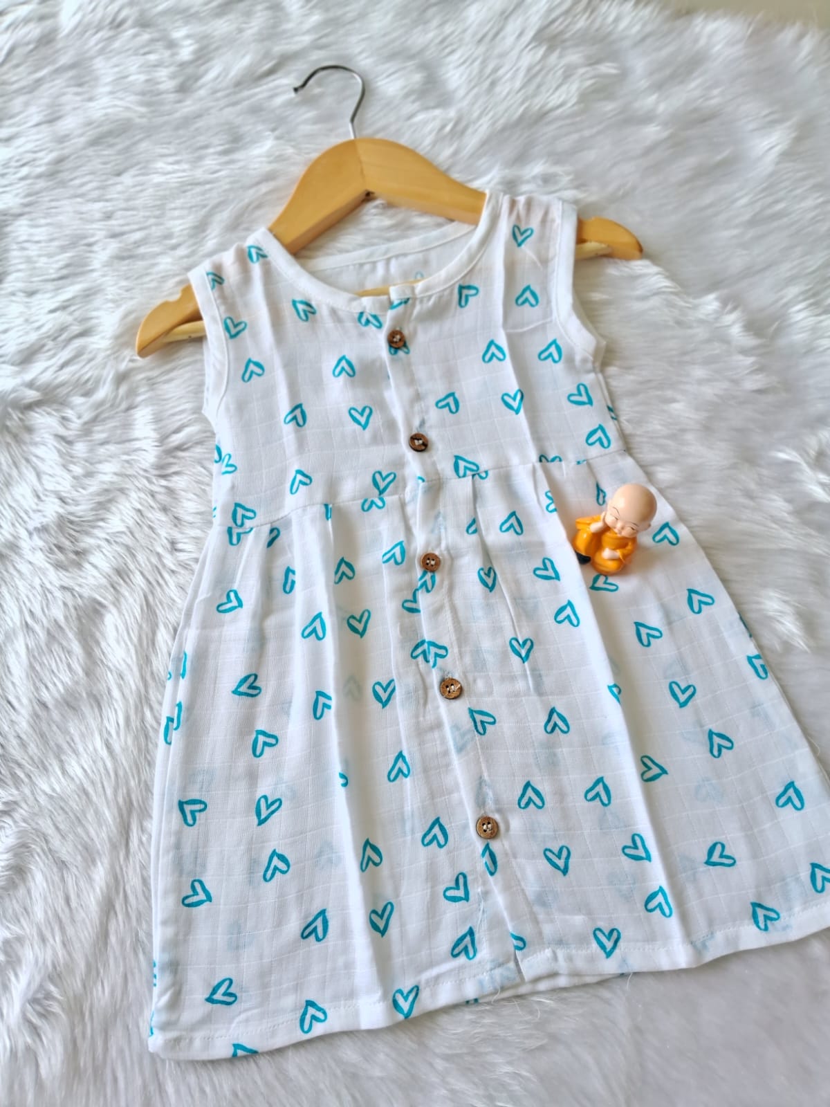 Muslin Frock - Blue Heart