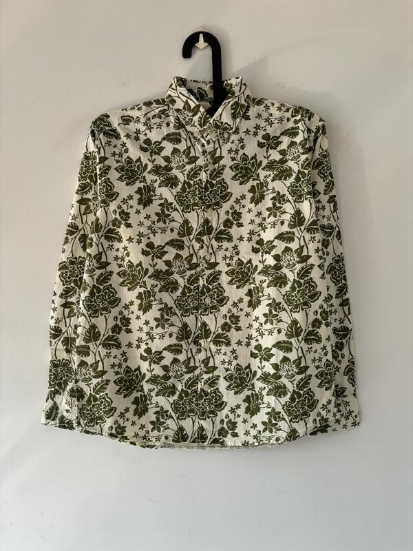 Green printed shirt