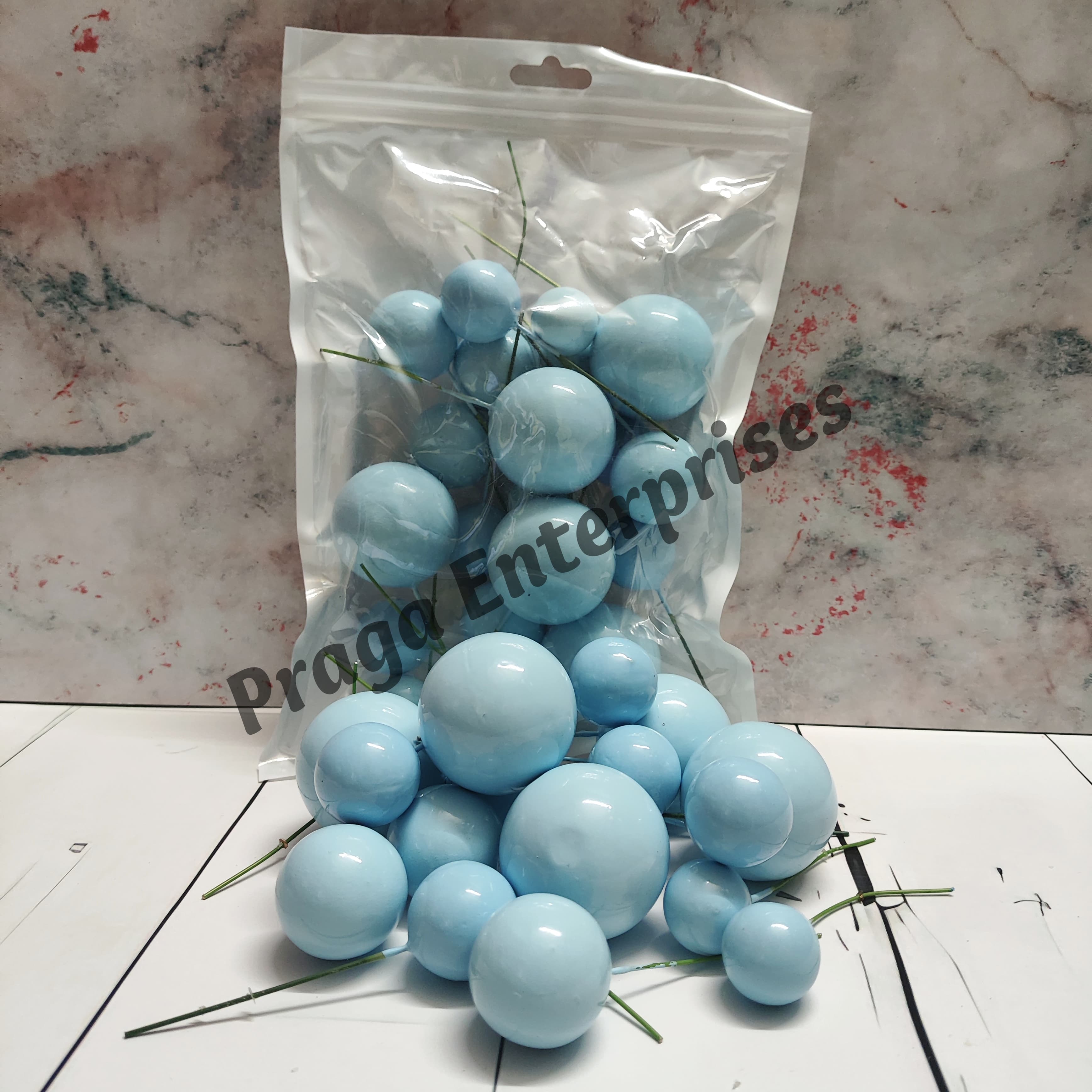 Faux Ball Pastel Blue