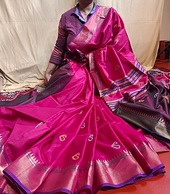 Color rani pink kalakshetra/kalashetra saree Color rani pink kalakshetra/kalashetra saree