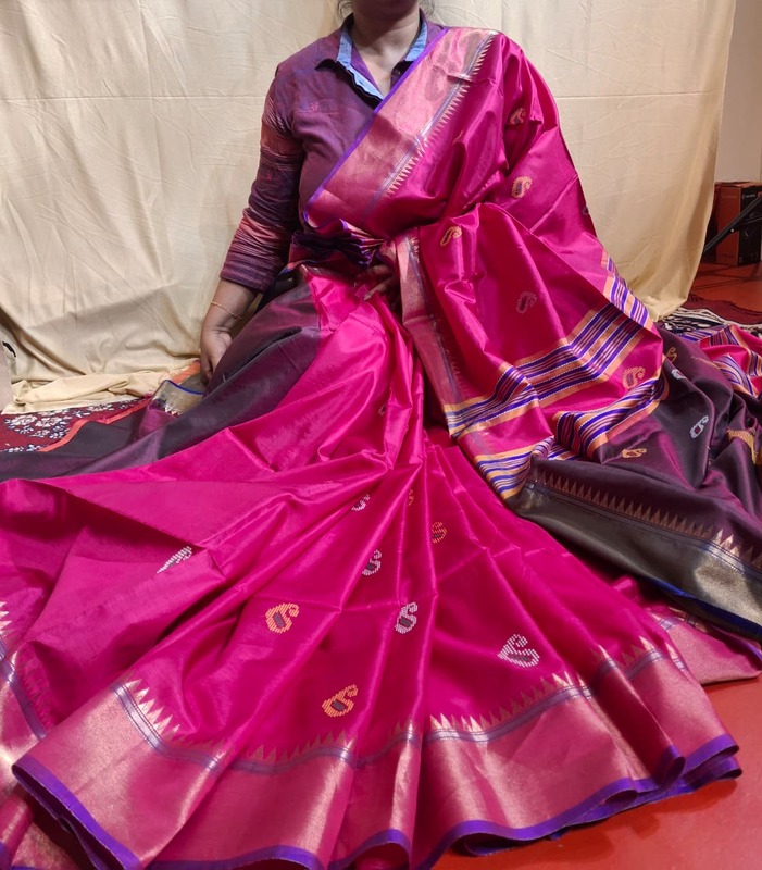 Color rani pink kalakshetra/kalashetra saree