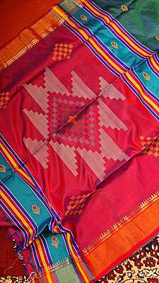 Color blue green dual tone kalashetra/kalakshetra saree